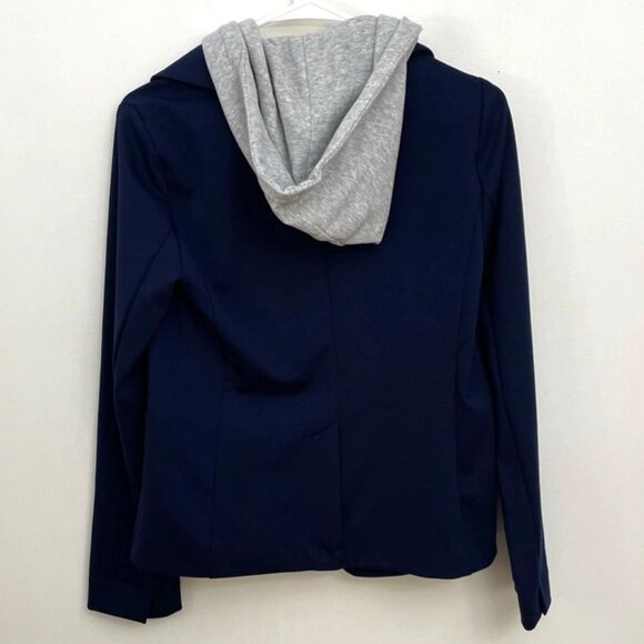 Simply Vera Vera Wang Women's Navy Blue Blazer w/Gray Hooded Insert Sz XS - Picture 4 of 6